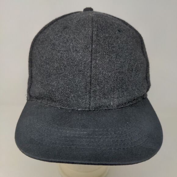 Unbranded Men's Snapback Hat Black Blank Knit Vent Holes Adjustable - Picture 2 of 6